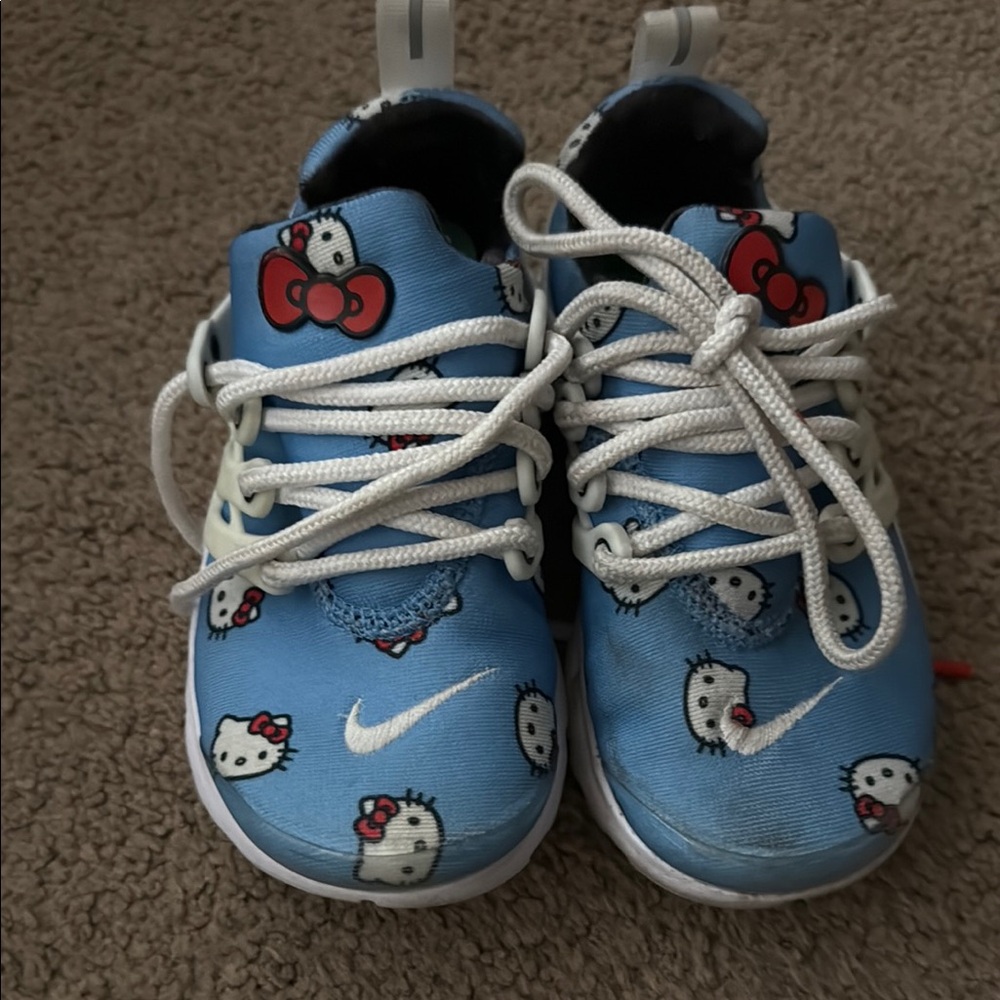 Nike Kids Sneakers Blue with White and Red Hello Kitty Accents